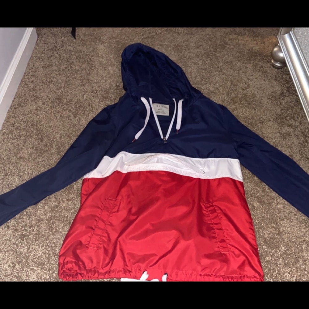 SMALL Zumiez Windbreaker Red, White,Blue
